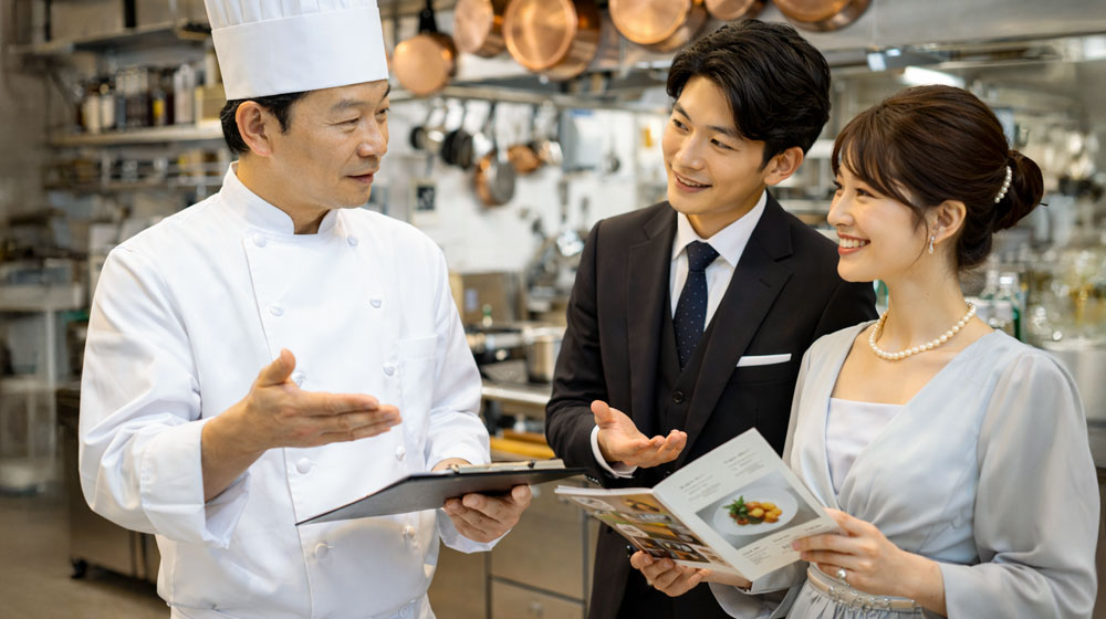 シェフと相談しながら理想のコースを形にできる