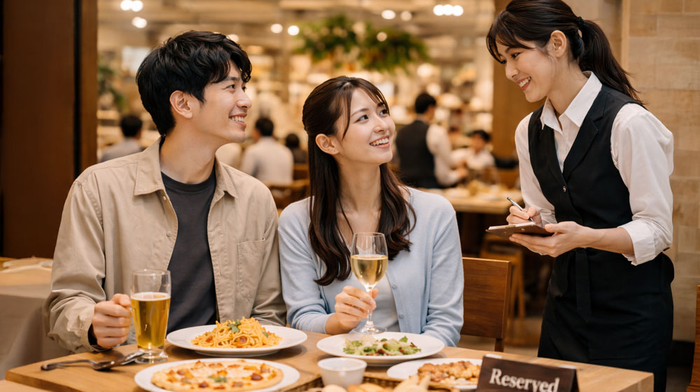 予約することで接客が優先されます