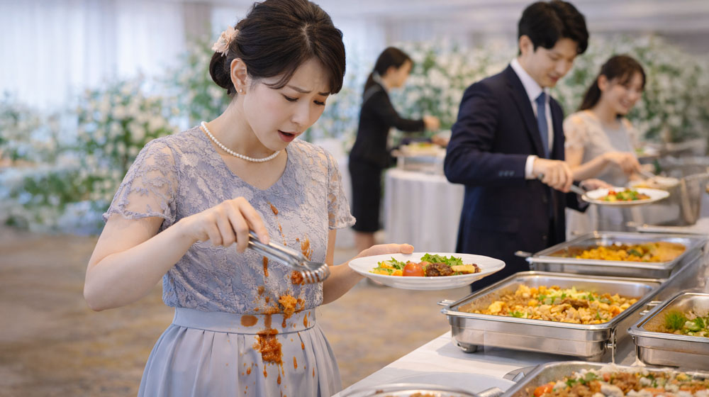 お召し物が汚れるリスク