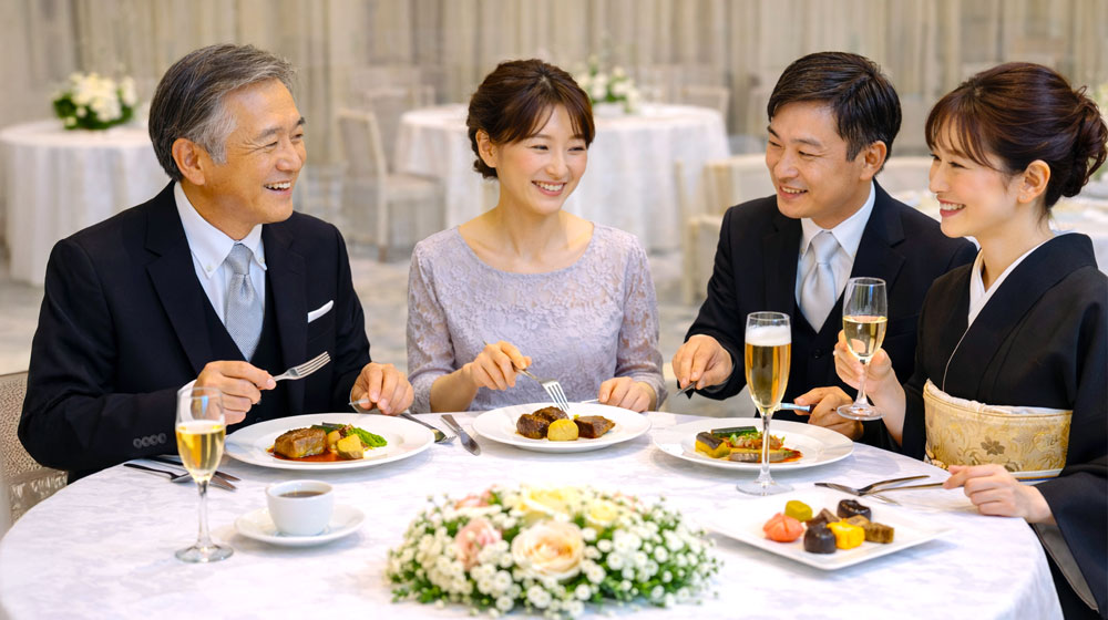 年配ゲスト・親族が多い結婚式のメニュー構成