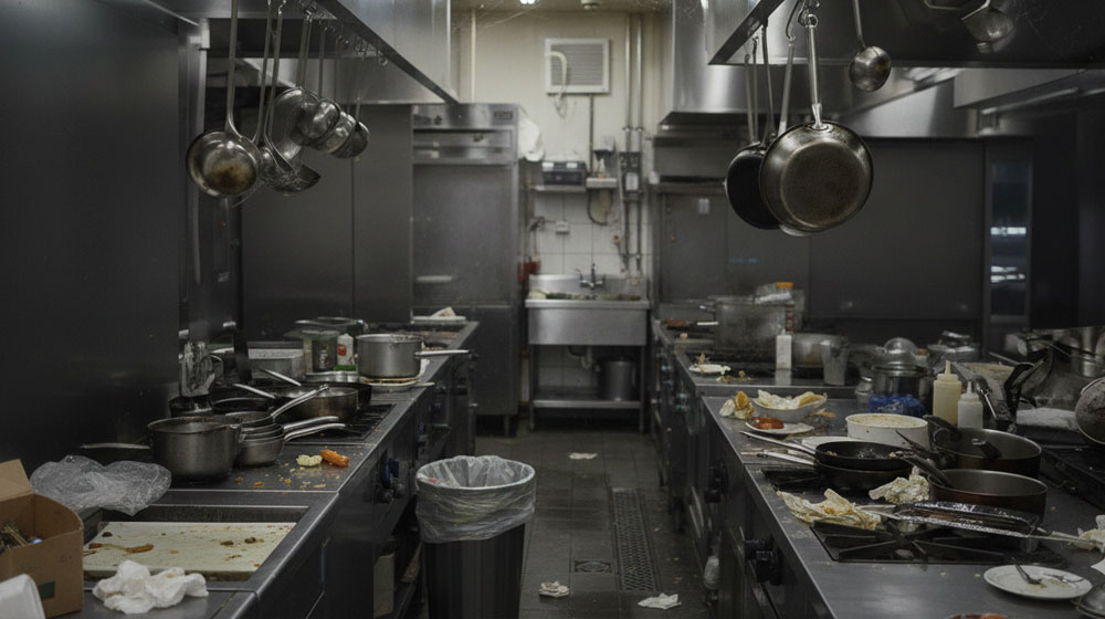 調理場が汚れていたり、料理人のコックコートや前掛けが汚れていたりすると、がっかりした気持ちになります。